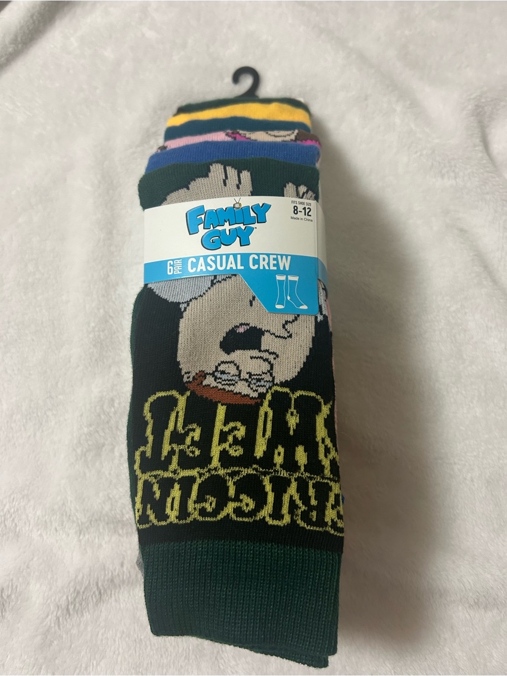 Family Guy Crew Socks, 6-Pack, Sizes 8-12